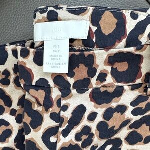 H&M Animal Print Skirt in Black and Brown